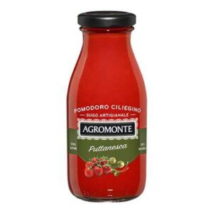 AGROMONTE PUTTANESCA PASTA SAUCE OF CHERRY TOMATO, GREEN OLIVES & CAPERS 260 GR