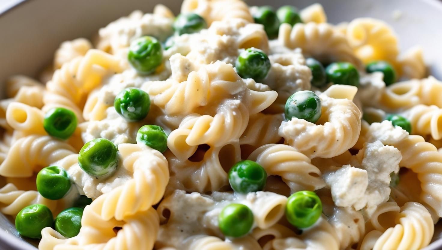 Pasta con ricotta e piselli